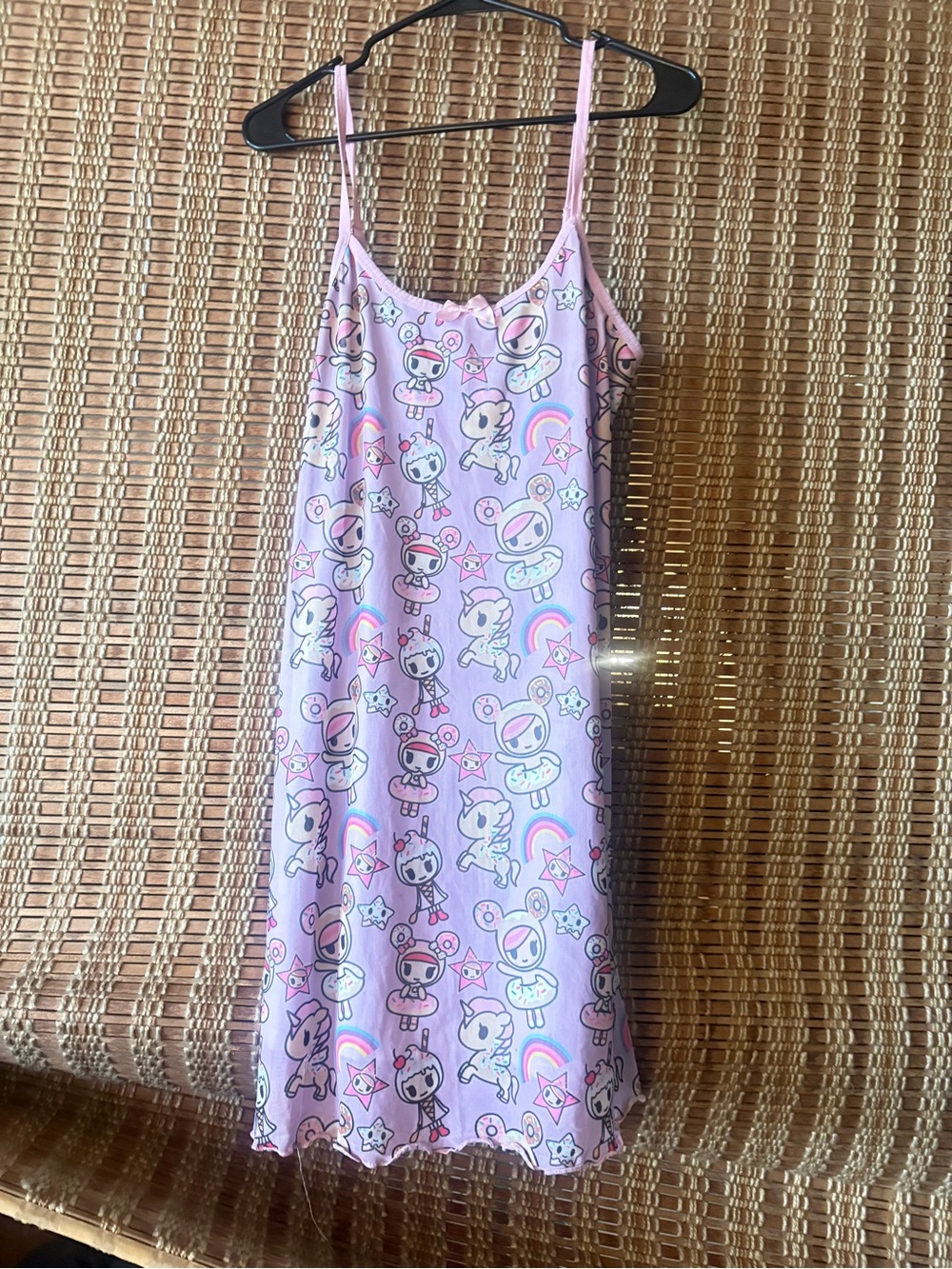 tokidoki Pastel Pink Character Print Mini Slip Dress